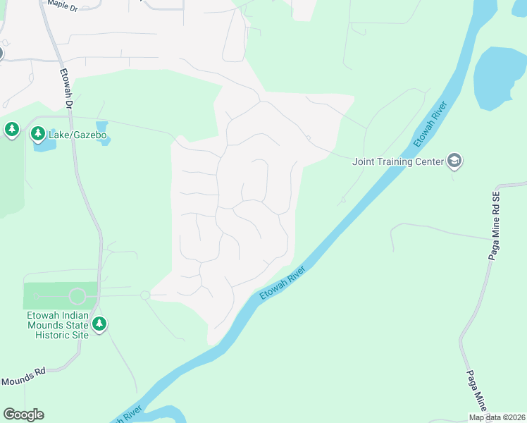 map of restaurants, bars, coffee shops, grocery stores, and more near 13 Westchester Drive in Cartersville
