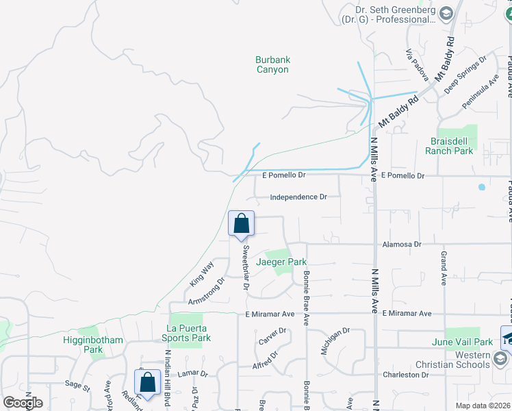 map of restaurants, bars, coffee shops, grocery stores, and more near 212 Independence Drive in Claremont
