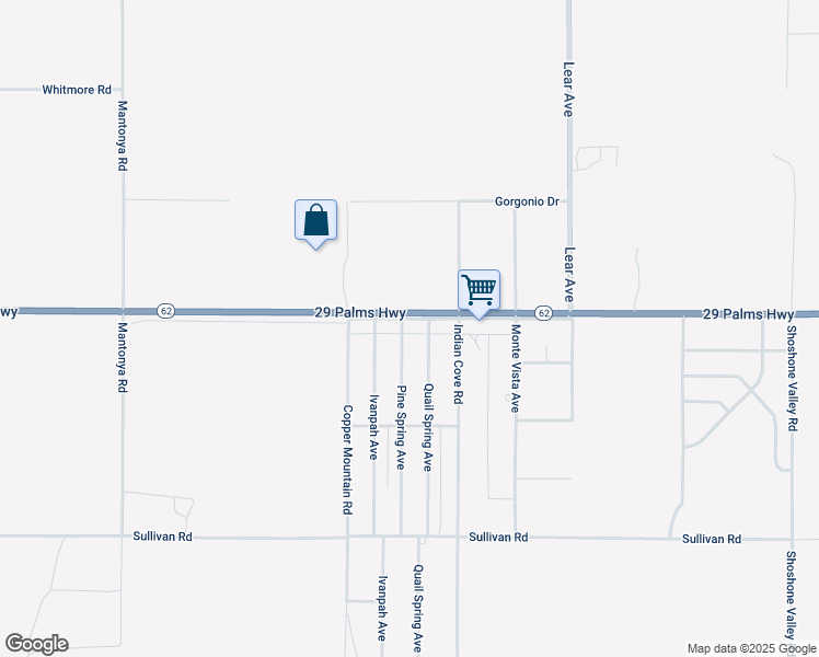 map of restaurants, bars, coffee shops, grocery stores, and more near in Twentynine Palms