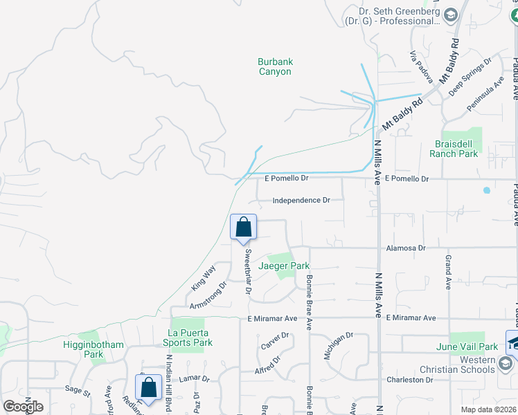 map of restaurants, bars, coffee shops, grocery stores, and more near 212 Independence Drive in Claremont