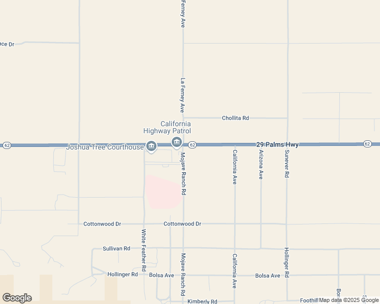 map of restaurants, bars, coffee shops, grocery stores, and more near 29 Palms Highway in Joshua Tree