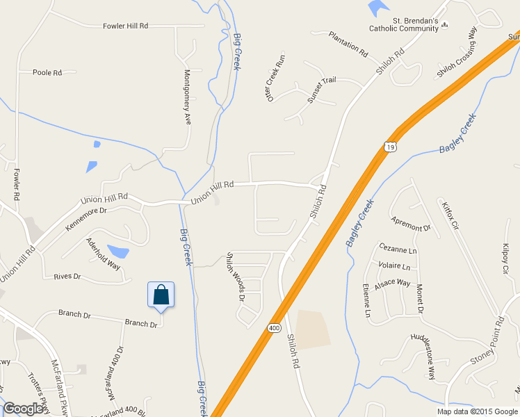 map of restaurants, bars, coffee shops, grocery stores, and more near 5265 Breckinridge Lane in Cumming