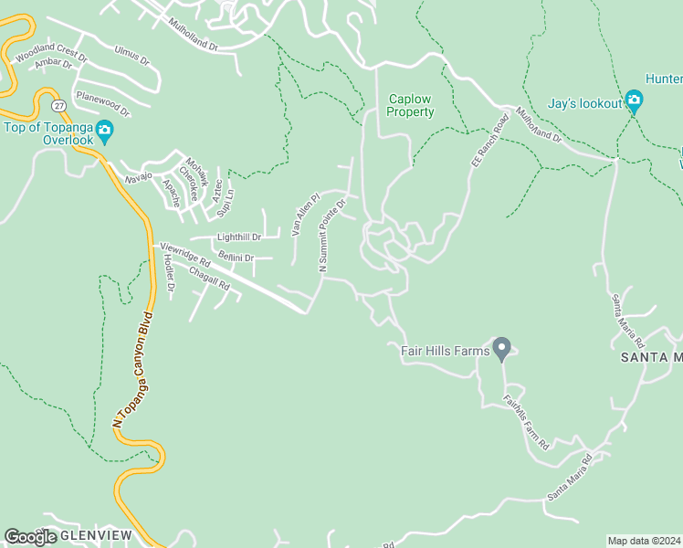 map of restaurants, bars, coffee shops, grocery stores, and more near 21045 Mendenhall Court in Topanga
