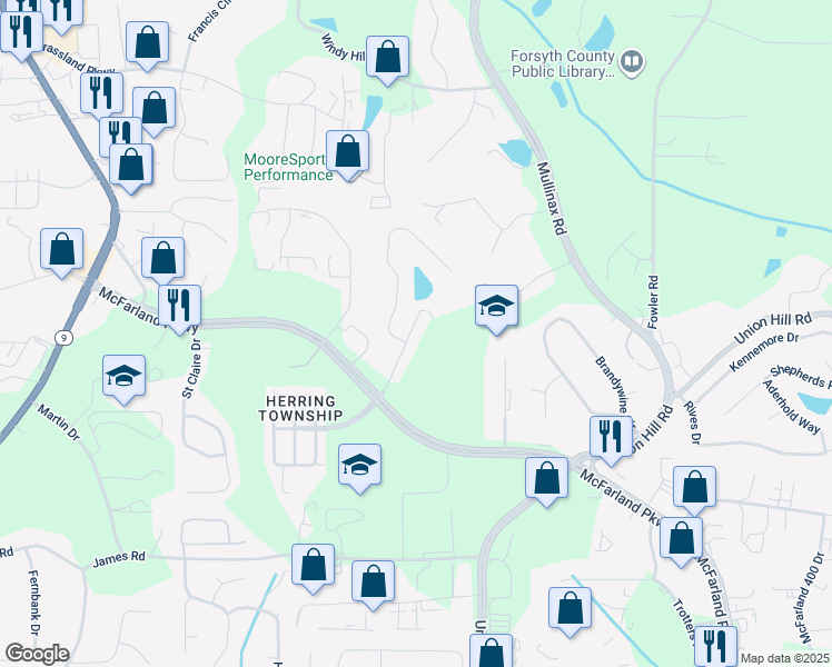 map of restaurants, bars, coffee shops, grocery stores, and more near 408 Weatherstone Place in Alpharetta