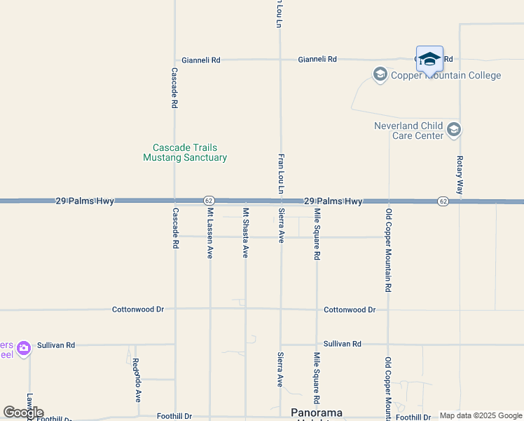 map of restaurants, bars, coffee shops, grocery stores, and more near 65949 29 Palms Highway in Joshua Tree