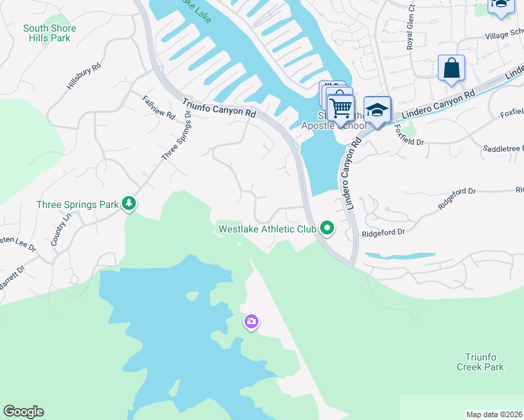 map of restaurants, bars, coffee shops, grocery stores, and more near 32375 Saddle Mountain Drive in Westlake Village
