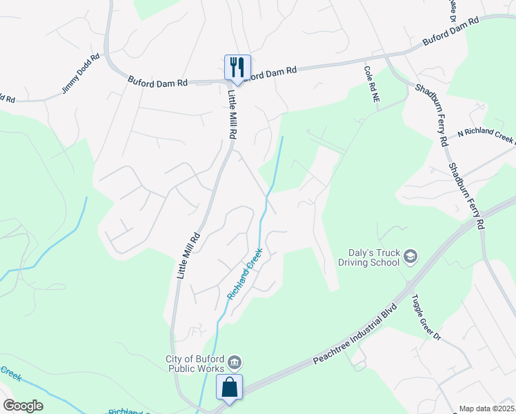 map of restaurants, bars, coffee shops, grocery stores, and more near 2010 Skylar Leigh Drive in Buford