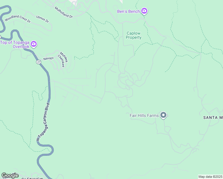 map of restaurants, bars, coffee shops, grocery stores, and more near 21045 Mendenhall Court in Topanga