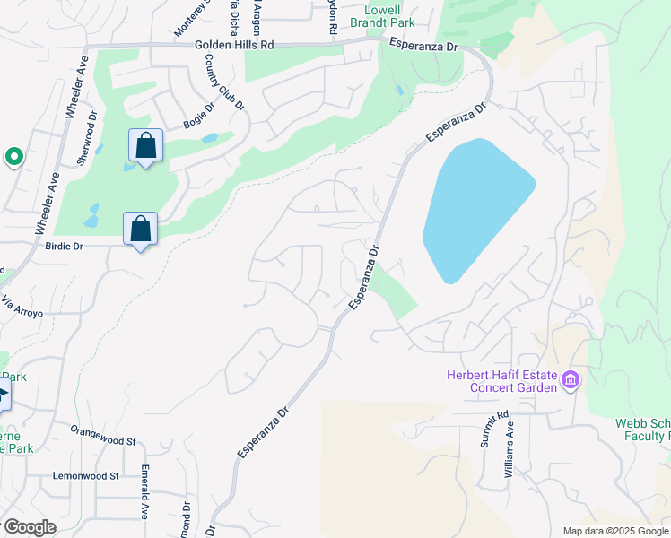 map of restaurants, bars, coffee shops, grocery stores, and more near 5809 Blackbird Lane in La Verne