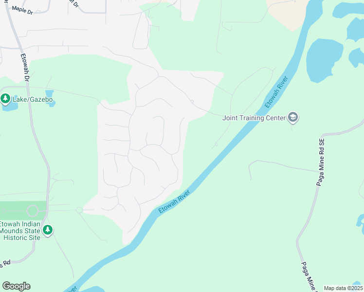 map of restaurants, bars, coffee shops, grocery stores, and more near 25 Westchester Drive in Cartersville