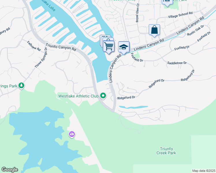 map of restaurants, bars, coffee shops, grocery stores, and more near 32201 Lakeport Drive in Westlake Village