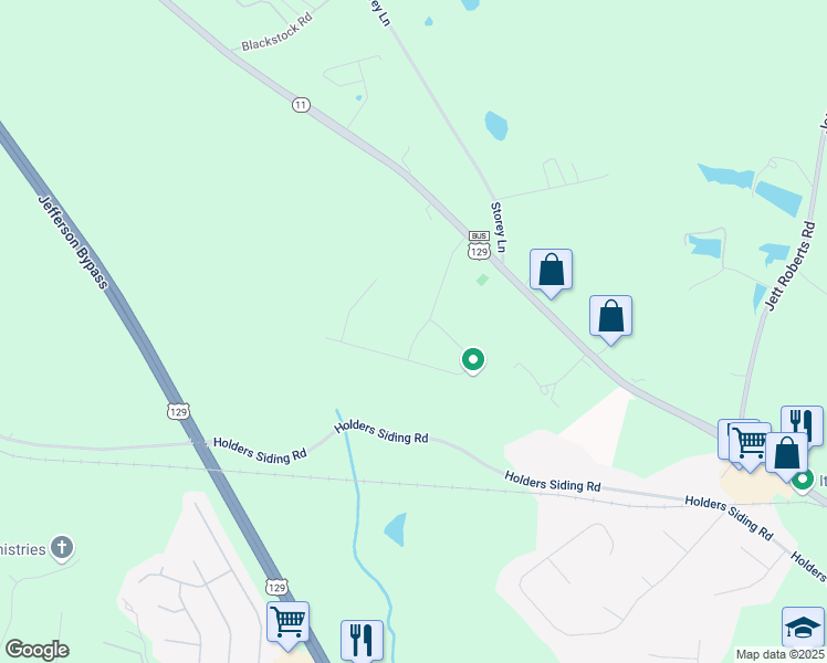 map of restaurants, bars, coffee shops, grocery stores, and more near 252 Adventure Trail in Jefferson