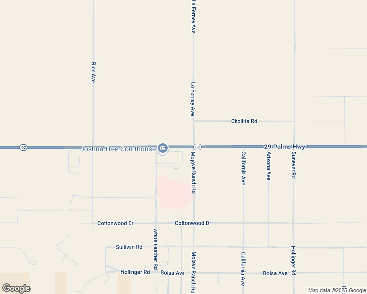 map of restaurants, bars, coffee shops, grocery stores, and more near 63665 Twentynine Palms Highway in Joshua Tree