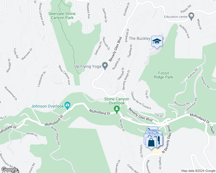 map of restaurants, bars, coffee shops, grocery stores, and more near 3547 Summerfield Drive in Los Angeles