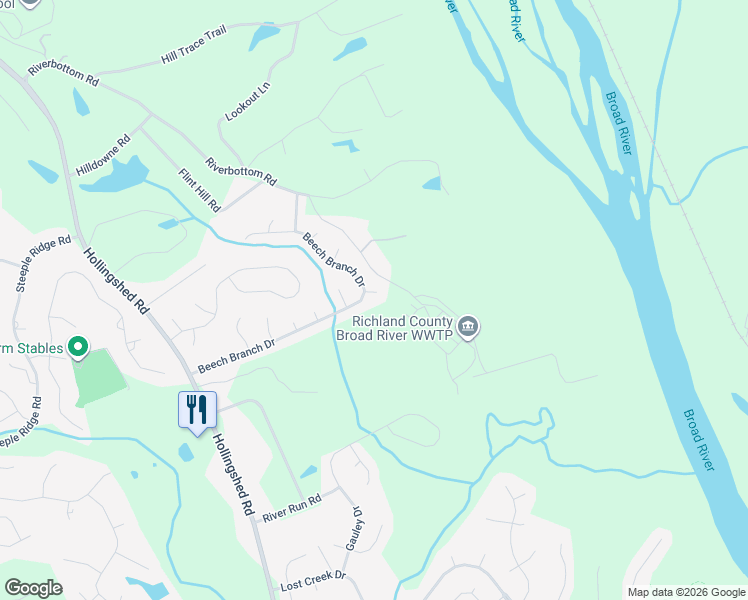 map of restaurants, bars, coffee shops, grocery stores, and more near 4 Summer Branch Court in Irmo