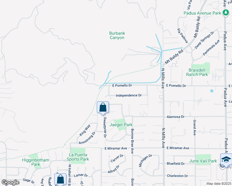 map of restaurants, bars, coffee shops, grocery stores, and more near 249 Independence Drive in Claremont