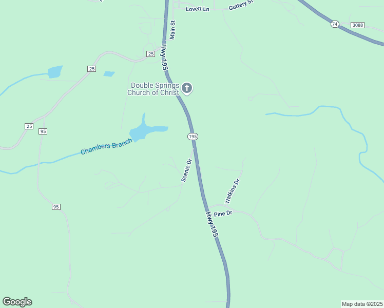 map of restaurants, bars, coffee shops, grocery stores, and more near 162 Scenic Drive in Double Springs