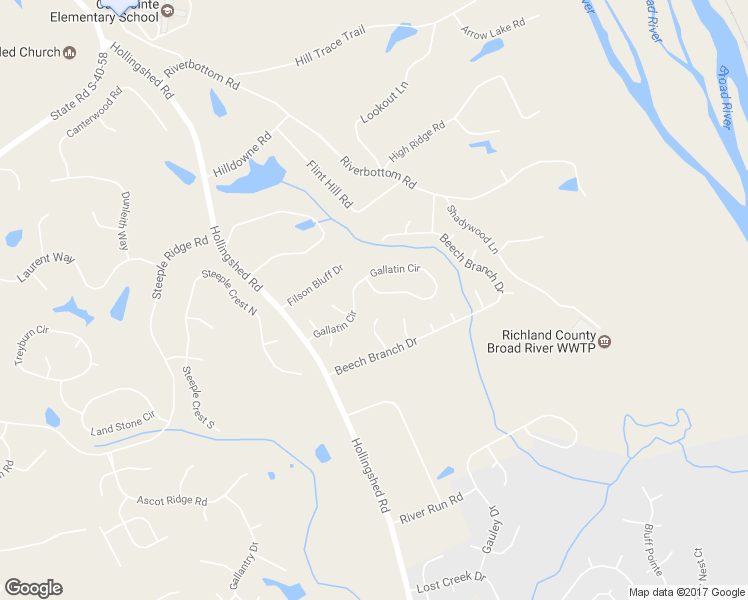 map of restaurants, bars, coffee shops, grocery stores, and more near 523 Gallatin Circle in Irmo