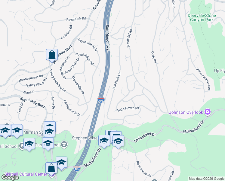 map of restaurants, bars, coffee shops, grocery stores, and more near 3554 Scadlock Lane in Los Angeles