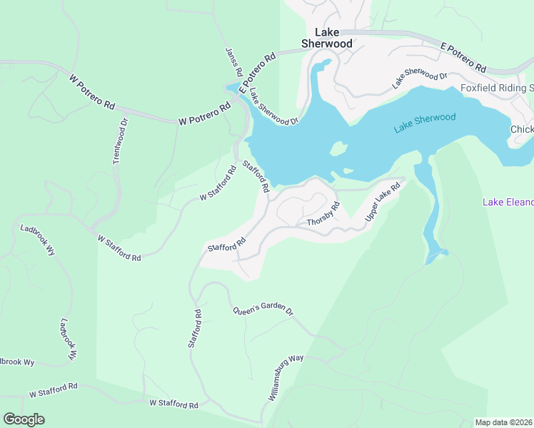 map of restaurants, bars, coffee shops, grocery stores, and more near 2308 Stafford Road in Thousand Oaks