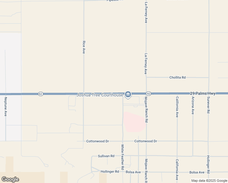 map of restaurants, bars, coffee shops, grocery stores, and more near 61943 Twentynine Palms Highway in Joshua Tree