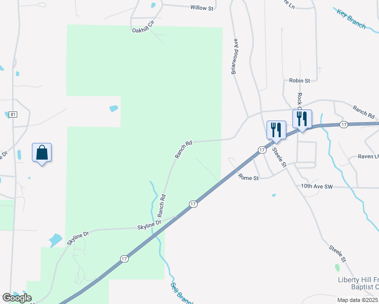 map of restaurants, bars, coffee shops, grocery stores, and more near 971-1229 Ranch Road in Hamilton