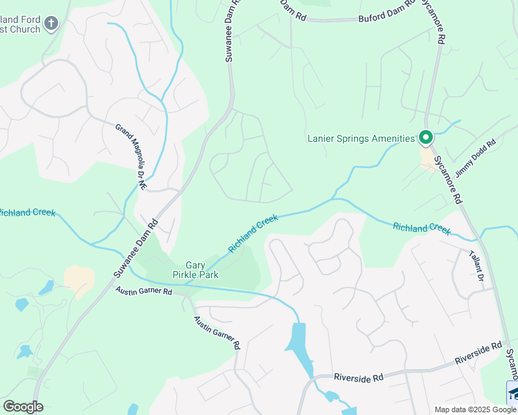map of restaurants, bars, coffee shops, grocery stores, and more near 6468 Pierless Avenue Northeast in Sugar Hill