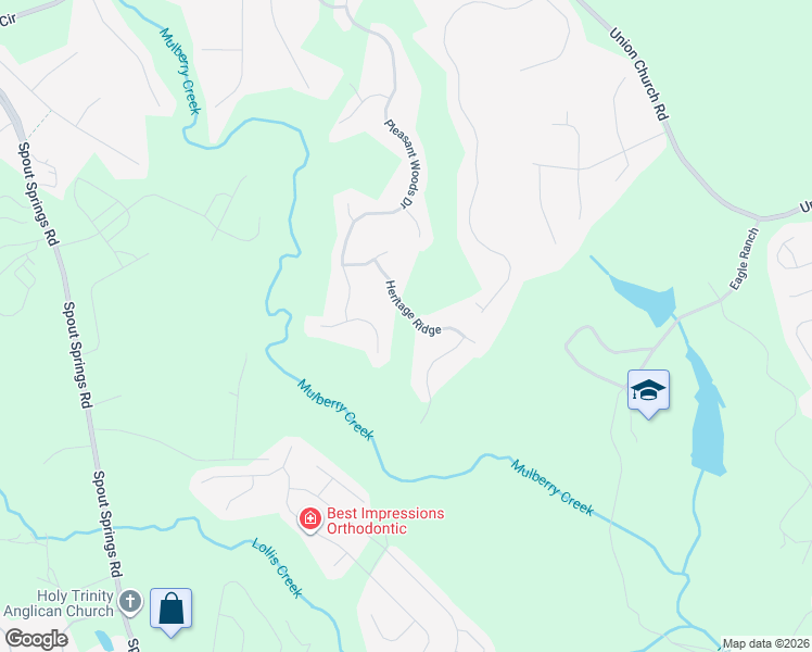 map of restaurants, bars, coffee shops, grocery stores, and more near 5874 Heritage Ridge in Flowery Branch
