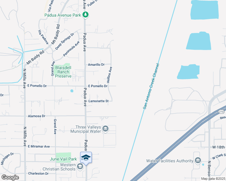 map of restaurants, bars, coffee shops, grocery stores, and more near 3624 Hollins Avenue in Claremont
