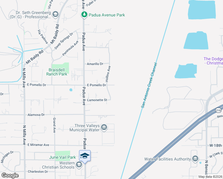 map of restaurants, bars, coffee shops, grocery stores, and more near 3624 Hollins Avenue in Claremont