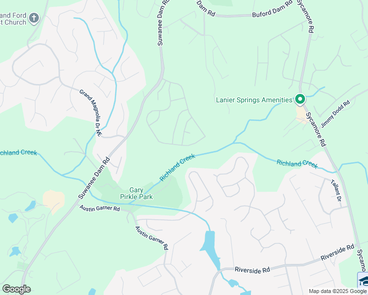 map of restaurants, bars, coffee shops, grocery stores, and more near 6468 Pierless Avenue Northeast in Sugar Hill