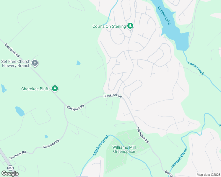 map of restaurants, bars, coffee shops, grocery stores, and more near 7851 Brass Lantern Drive in Flowery Branch