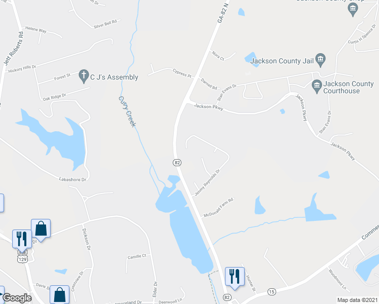 map of restaurants, bars, coffee shops, grocery stores, and more near 585 Jimmy Reynolds Drive in Jefferson