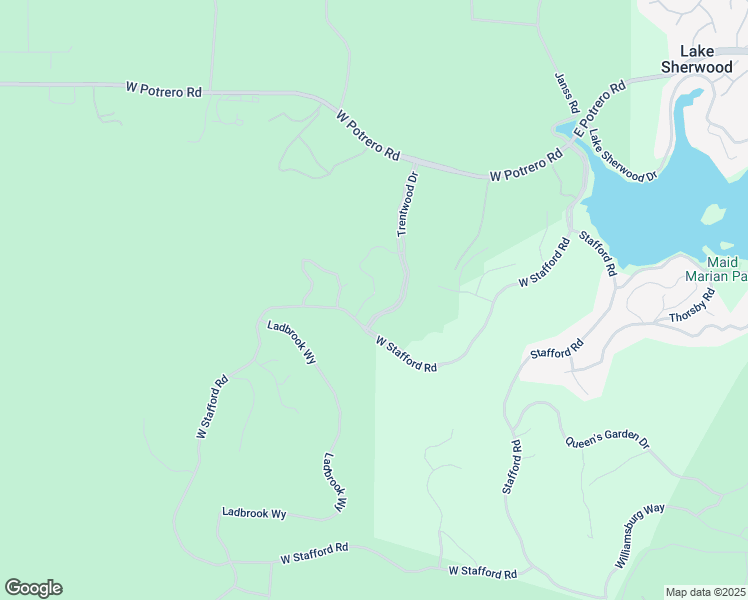 map of restaurants, bars, coffee shops, grocery stores, and more near 2443 Swanfield Court in Thousand Oaks