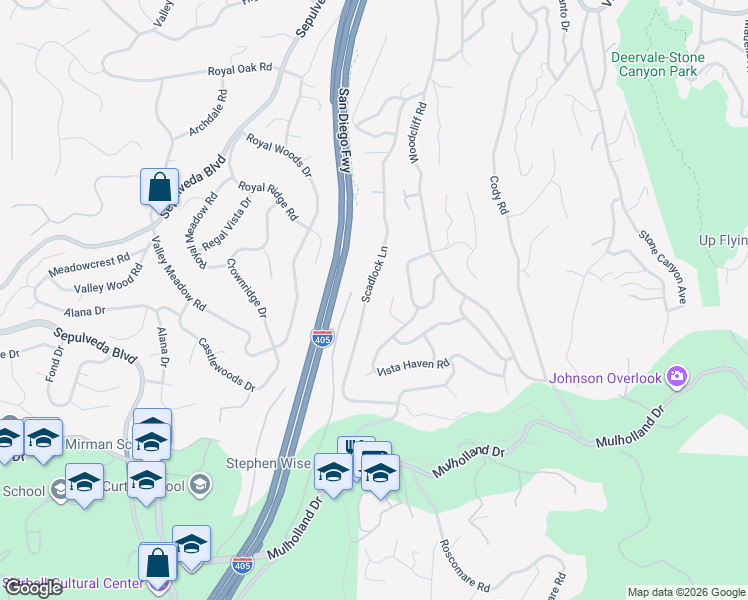 map of restaurants, bars, coffee shops, grocery stores, and more near 3554 Scadlock Ln in Los Angeles