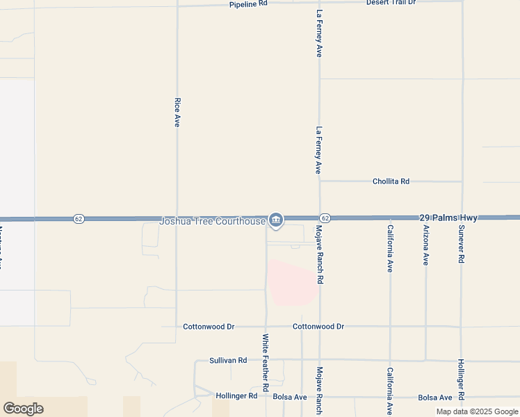 map of restaurants, bars, coffee shops, grocery stores, and more near 63532 29 Palms Highway in Joshua Tree