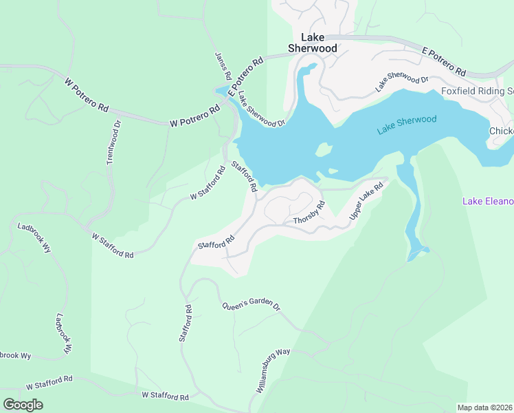 map of restaurants, bars, coffee shops, grocery stores, and more near 2308 Stafford Road in Thousand Oaks