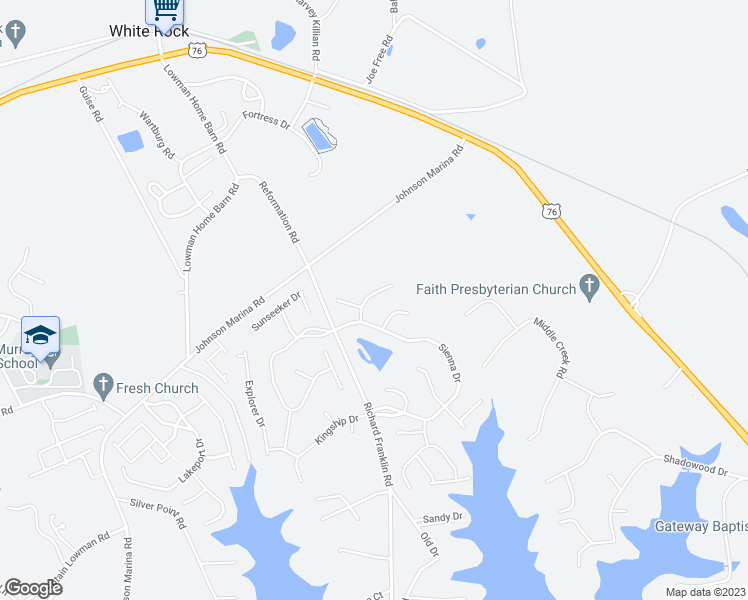 map of restaurants, bars, coffee shops, grocery stores, and more near 112 Hawks Ridge Lane in Chapin