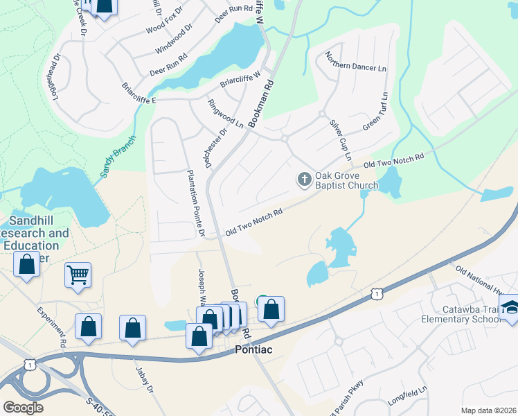 map of restaurants, bars, coffee shops, grocery stores, and more near 228 Seabiscuit Lane in Elgin
