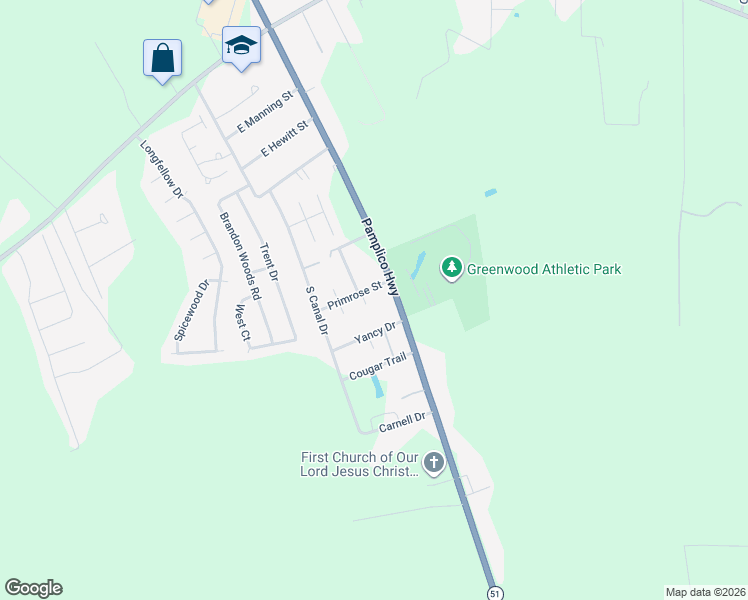 map of restaurants, bars, coffee shops, grocery stores, and more near 3103 Follin Lane in Florence