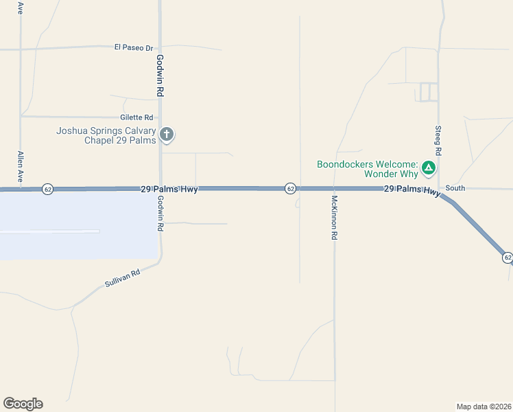 map of restaurants, bars, coffee shops, grocery stores, and more near 29 Palm Court in Twentynine Palms