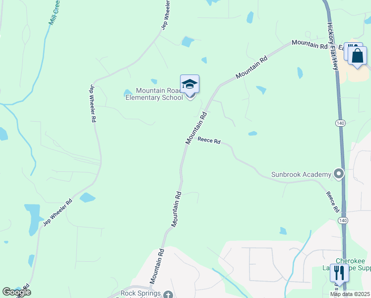 map of restaurants, bars, coffee shops, grocery stores, and more near 598 Mountain Road in Woodstock