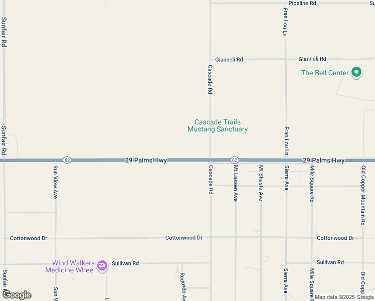 map of restaurants, bars, coffee shops, grocery stores, and more near 65600 Twentynine Palms Highway in Joshua Tree