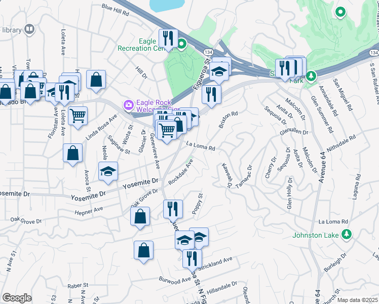 map of restaurants, bars, coffee shops, grocery stores, and more near in Los Angeles