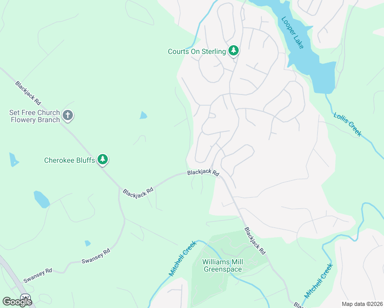 map of restaurants, bars, coffee shops, grocery stores, and more near 7851 Brass Lantern Drive in Flowery Branch