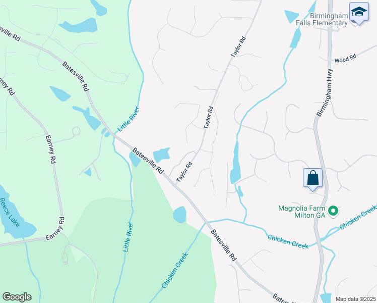 map of restaurants, bars, coffee shops, grocery stores, and more near 140 Blackberry Ridge Trail in Milton