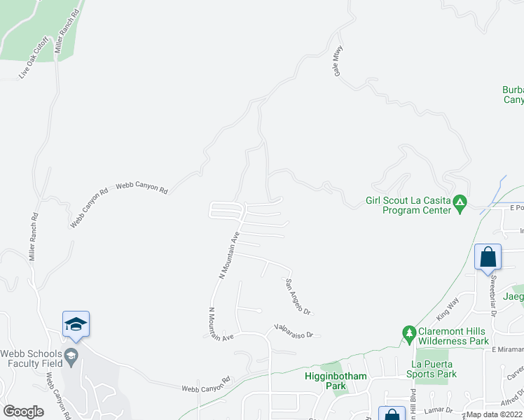 map of restaurants, bars, coffee shops, grocery stores, and more near 790 Vía Santa Catarina in Claremont