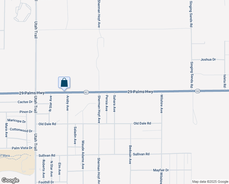 map of restaurants, bars, coffee shops, grocery stores, and more near 75000 29 Palms Highway in Twentynine Palms