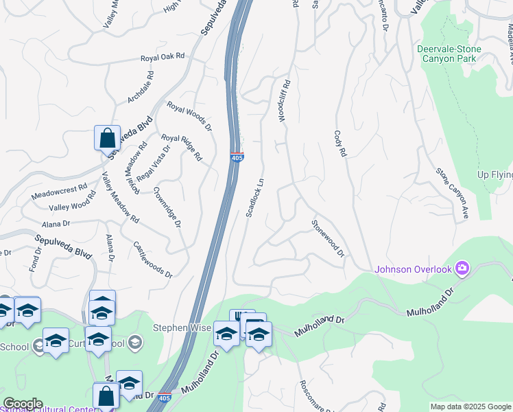 map of restaurants, bars, coffee shops, grocery stores, and more near 3610 Scadlock Lane in Los Angeles