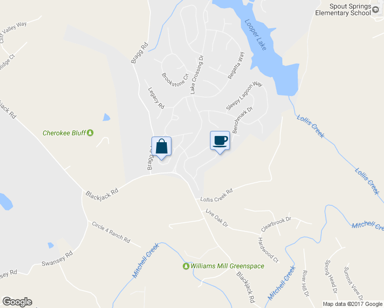 map of restaurants, bars, coffee shops, grocery stores, and more near 7924 Keepsake Lane in Flowery Branch